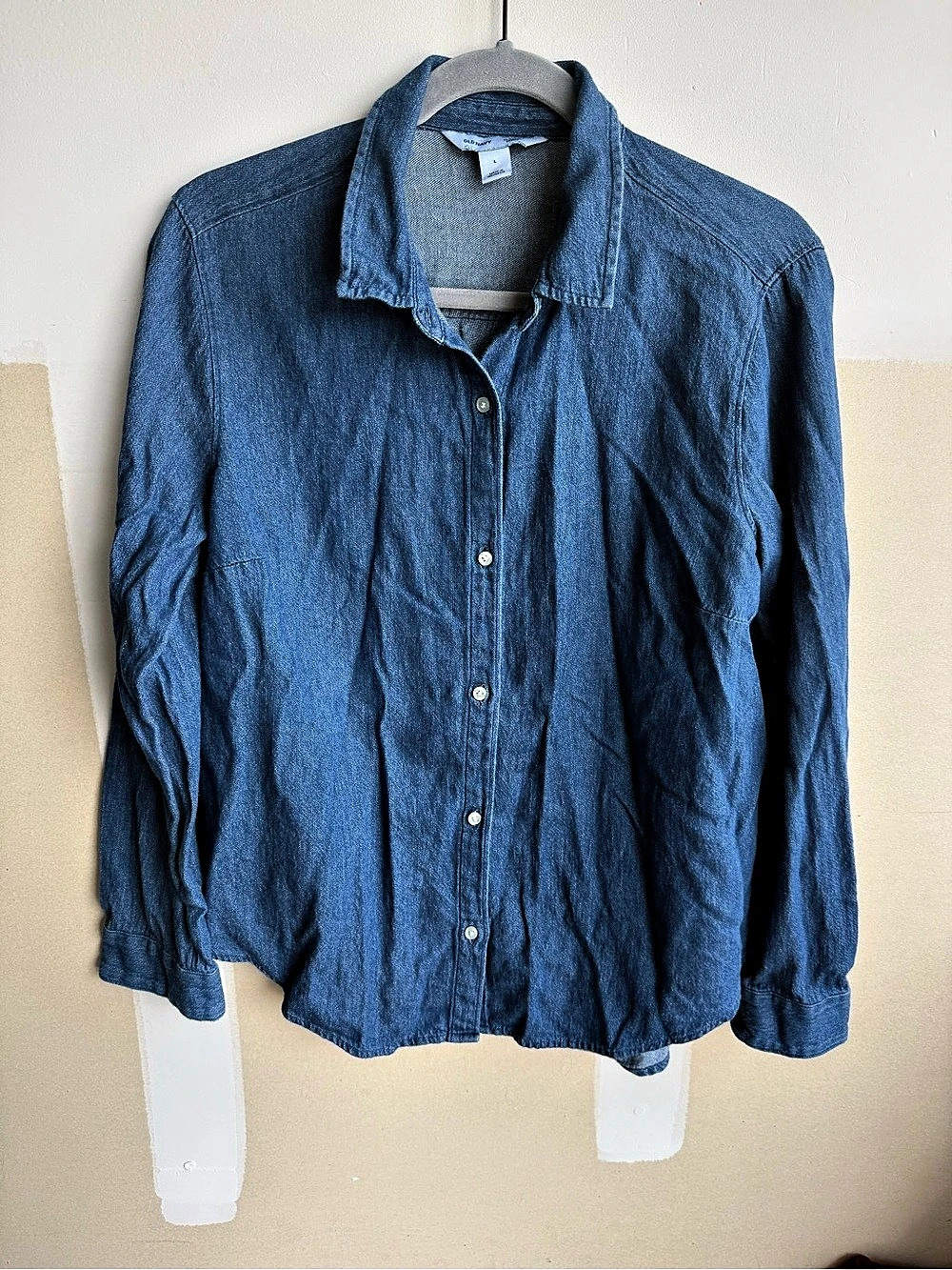 Old Navy The Classic Shirt Denim Button-Down Blue Size Large